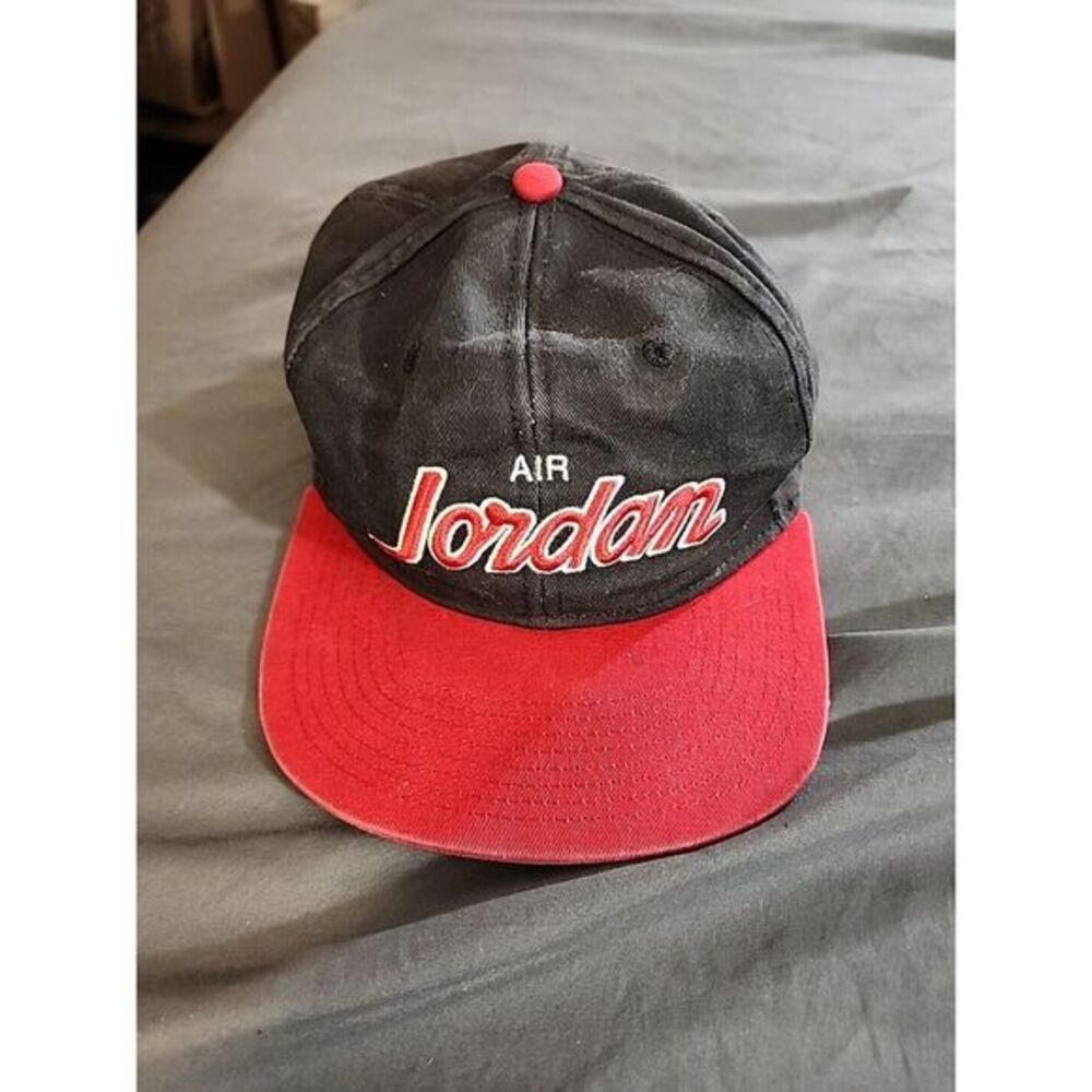 Air Jordan Baseball Cap Snapback‎ Hat Men OSFM Black Red Script Logo MJ Michael